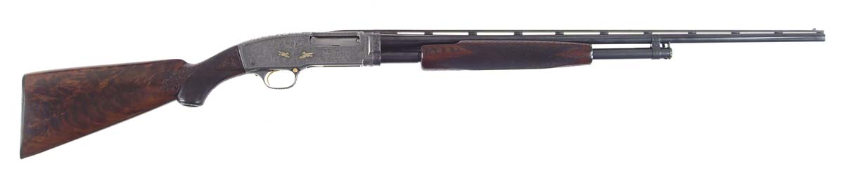 Appraisal: GORGEOUS CUSTOM ENGRAVED INLAID WINCHESTER MODEL PUMP SHOTGUN Cal SN