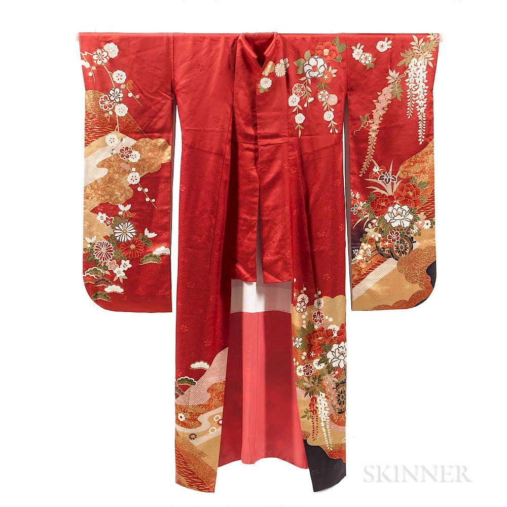 Appraisal: Red Kimono Red Kimono Japan th century the red kimono