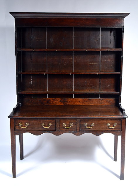 Appraisal: A th Century oak dresserwith raised back base fitted three