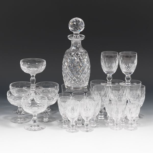 Appraisal: WATERFORD CRYSTAL GLASSWARE WITH DECANTER Total pieces diamond cut and