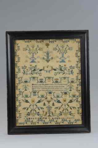 Appraisal: SAMPLER Bright colors reads ''Emily Smith aged '' inscription at