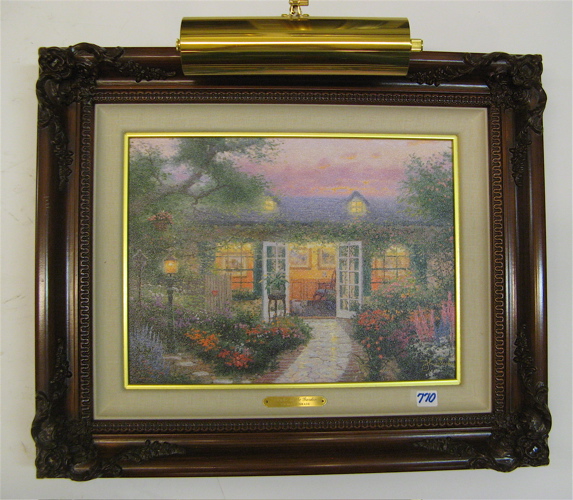 Appraisal: THOMAS KINKADE LIMITED EDITION OFFSET COLOR LITHOGRAPH embellished with oil