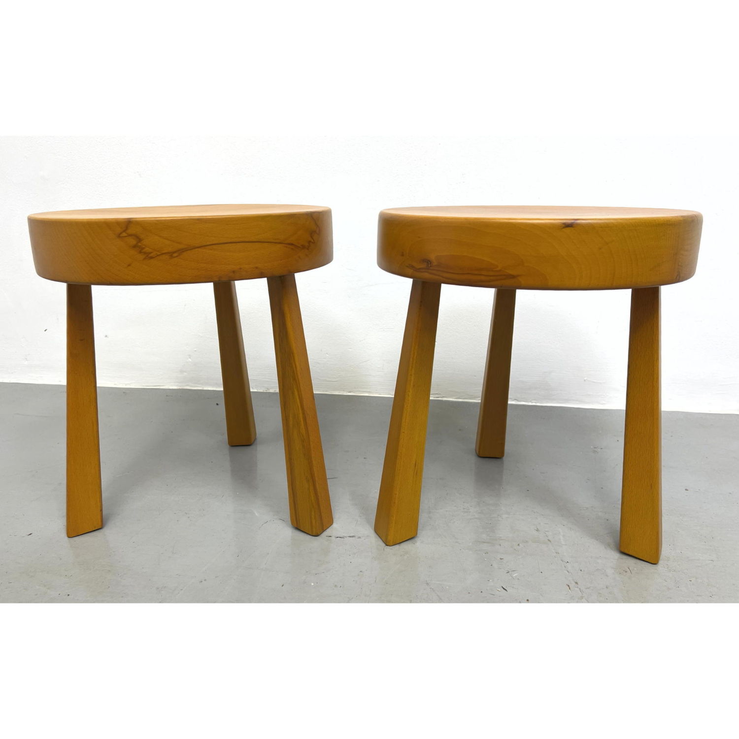 Appraisal: Pair Jean Touret Style Stools Not vintage period Dimensions H