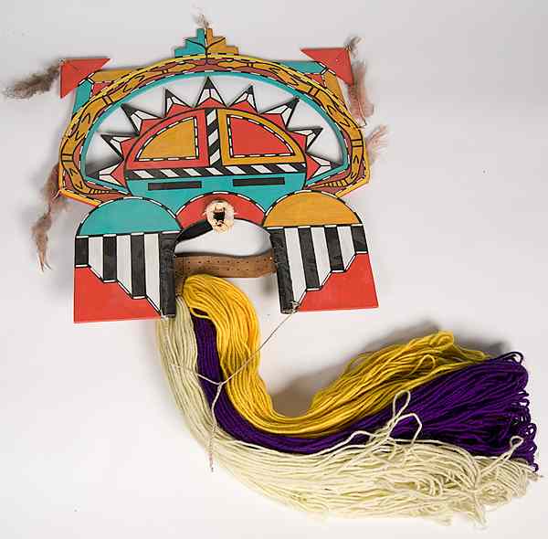 Appraisal: Hopi Painted Tableta painted with a katsina face using colors