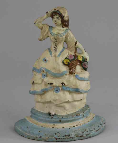 Appraisal: LITTLE BO PEEP DOORSTOP Cast iron depicts popular painted nursery