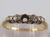 Appraisal: An carat gold diamond ring one stone missing size K