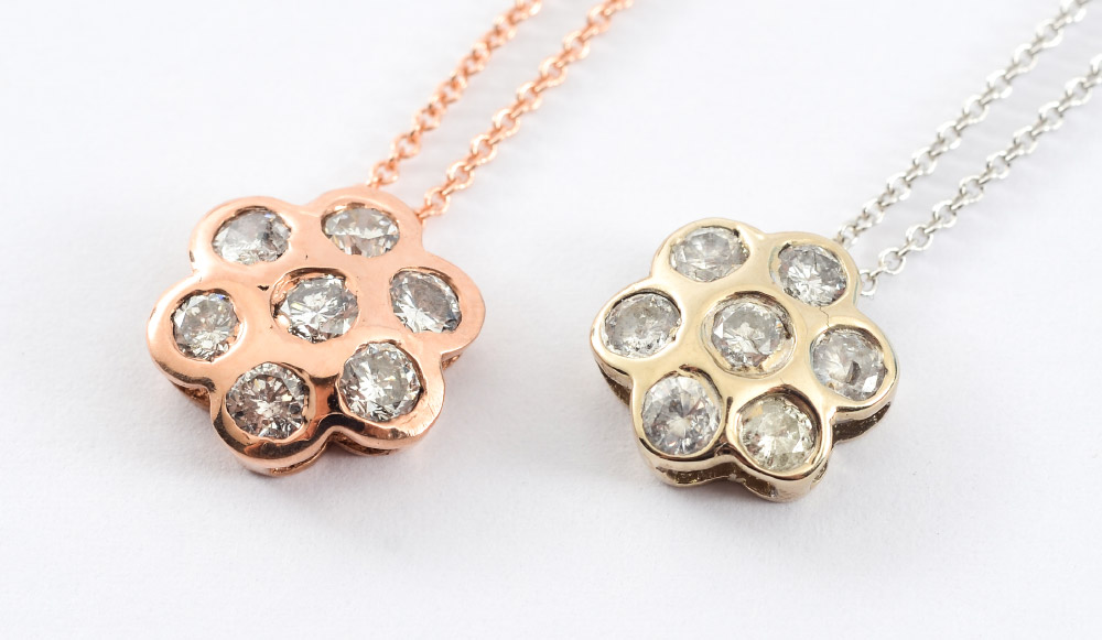 Appraisal: GOLD NECKLACES ROSE WHITE GOLD K rose gold and an