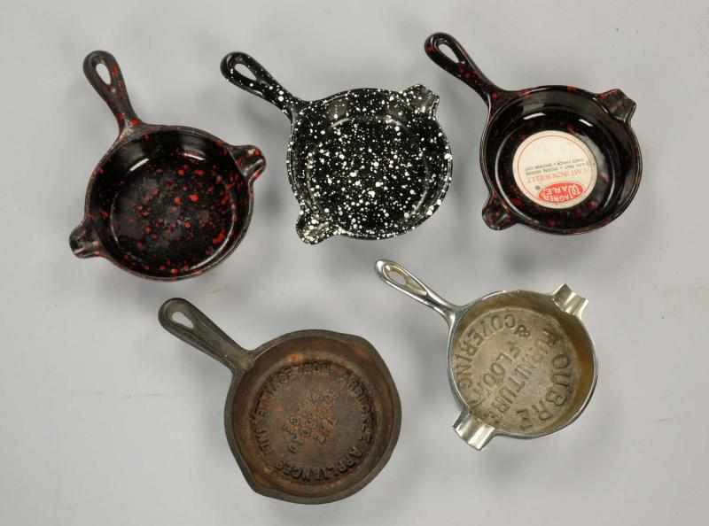 Appraisal: Lot of Cast Iron Salesman Sample Pans Some have advertising