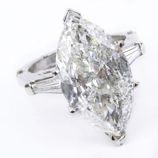 Appraisal: EGL Certified Antique Carat Marquise Cut Diamond and Platinum Engagement