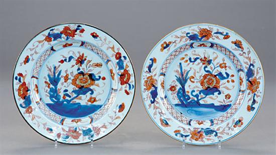 Appraisal: Pair Chinese Imari porcelain soup plates circa - painted with