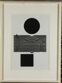 Appraisal: Victor Vasarely Hungarian Mindanao Op Art serigraph circa s signed