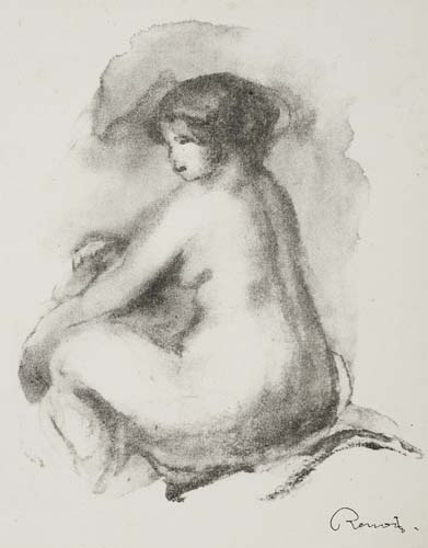 Appraisal: PIERRE-AUGUSTE RENOIR tude de femme nue assise Lithograph x mm