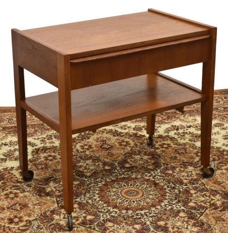 Appraisal: Danish mid-century modern teak side table c s having a