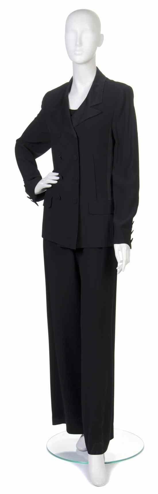 Appraisal: A Sonia Rykiel Black Evening Suit with top jacket and