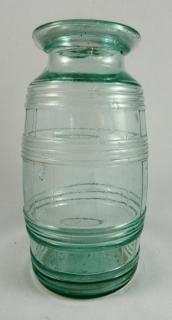 Appraisal: Fruit jar Fruit jar- quart aqua barrel shaped base marked