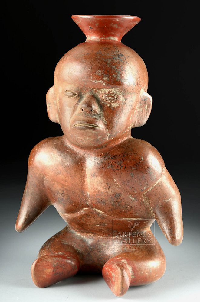 Appraisal: Colima Redware Seated Hunchback Dwarf ex-Sotheby's Originally Listed At Pre-Columbian