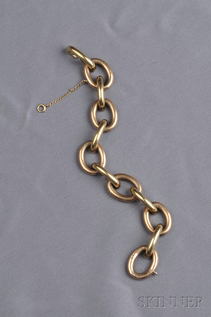 Appraisal: Retro kt Bicolor Gold Bracelet Cartier London designed as arched