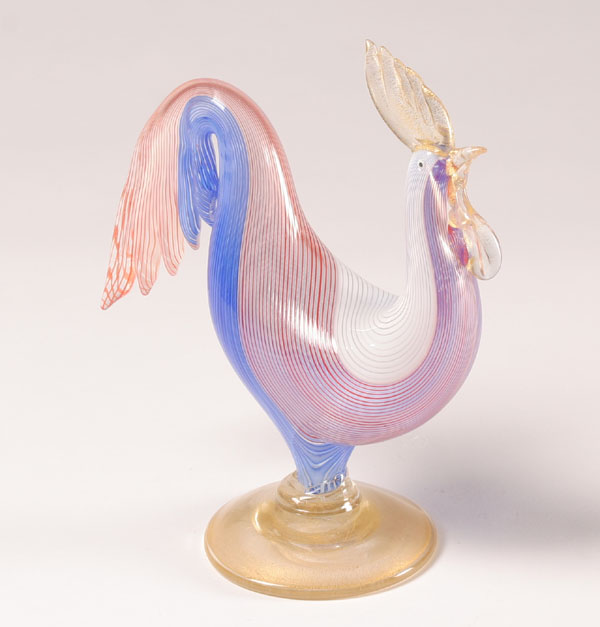 Appraisal: Dino Martens Art Glass Rooster H x L Very good