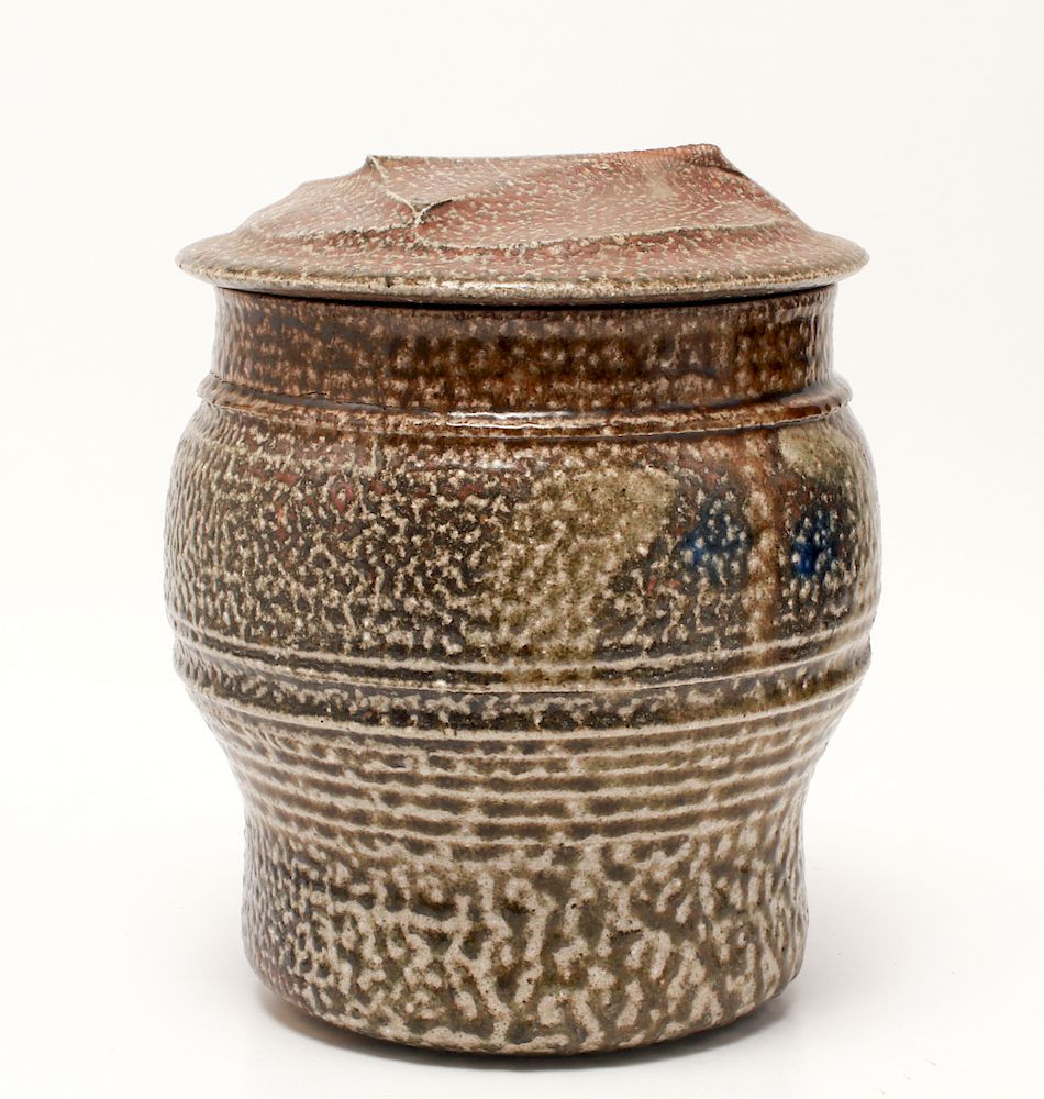 Appraisal: Karen Karnes Attr Stoneware Pottery Covered Jar Attributed to Karen