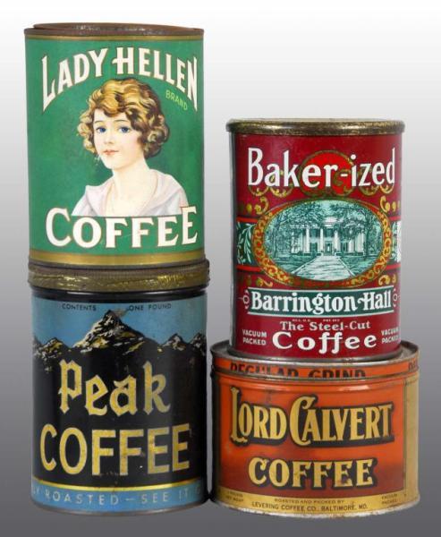 Appraisal: Lot of Coffee Tins Description Includes coffee brands Lady Helen