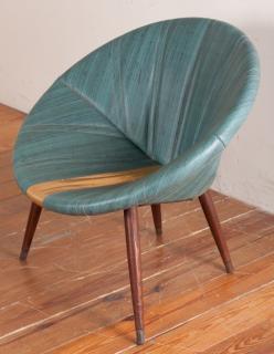 Appraisal: Atomic Age Hoop Chair Atomic age hoop chair upholstered in