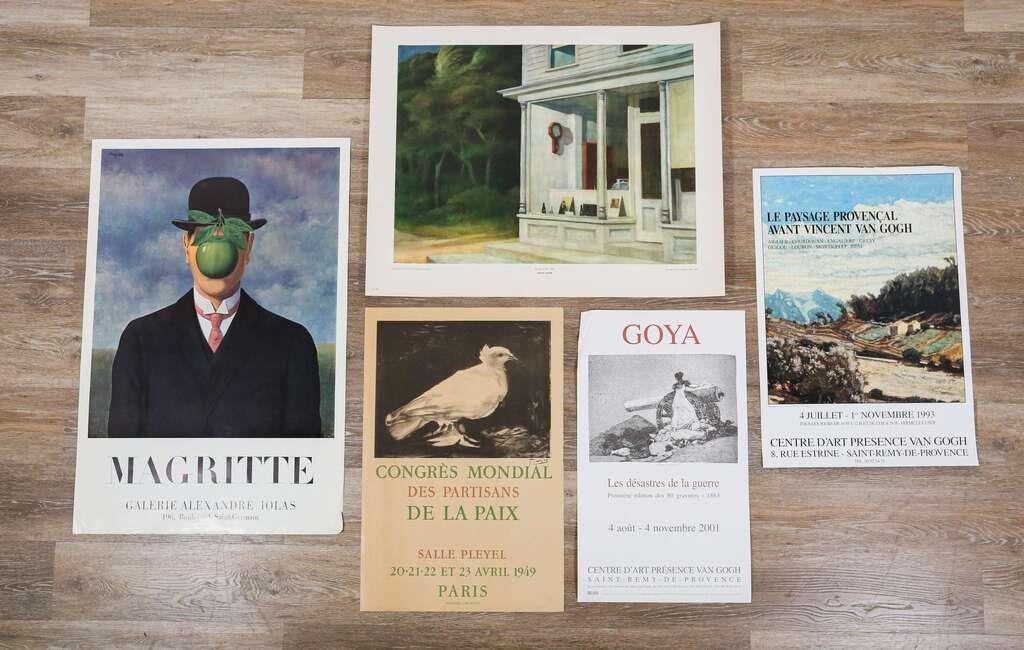 Appraisal: EXHIBITION POSTERS posters after prominent artists Rene Magritte Pablo Picasso