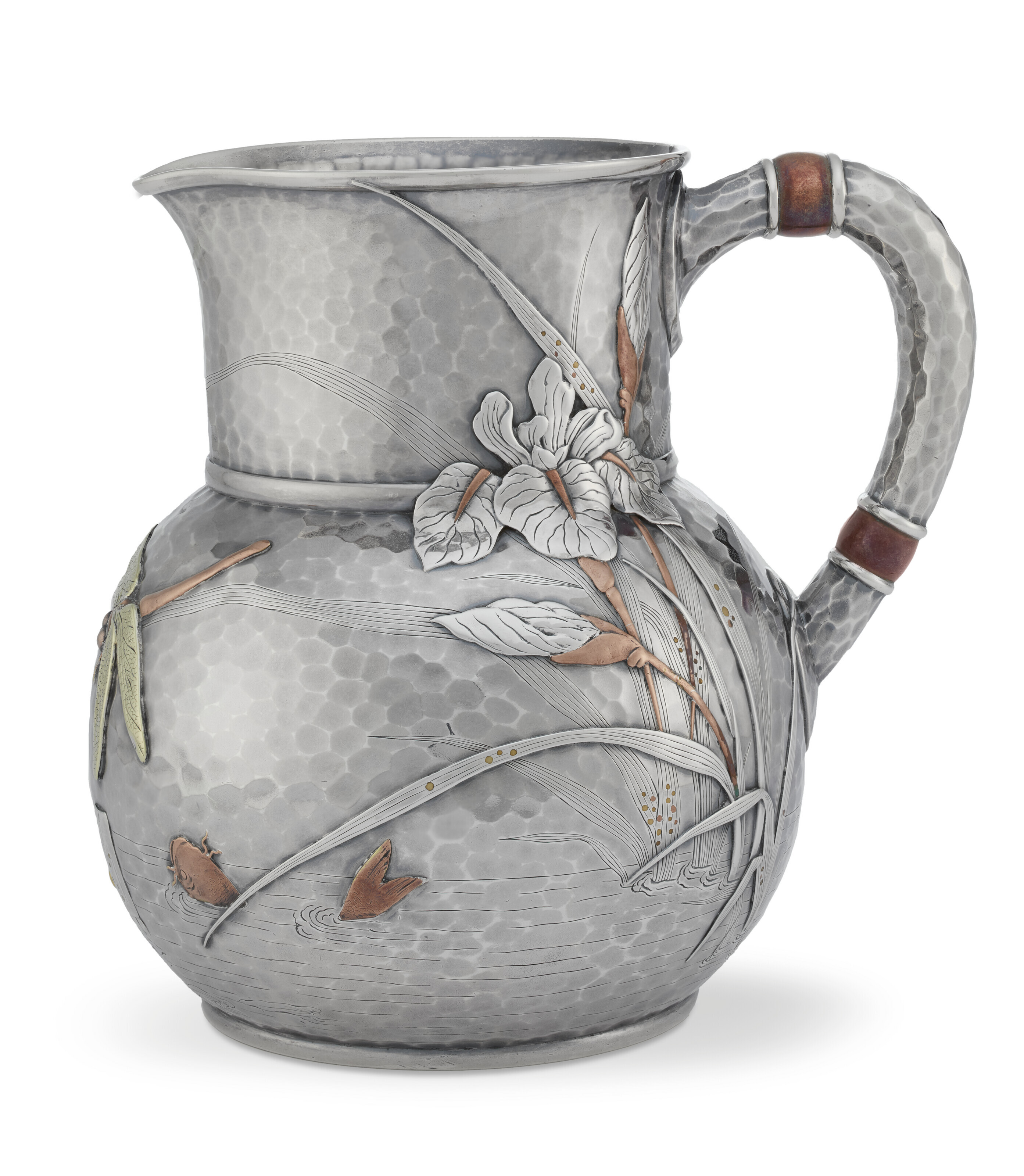 Appraisal: AN AMERICAN SILVER AND MIXED-METAL WATER PITCHER MARK OF TIFFANY