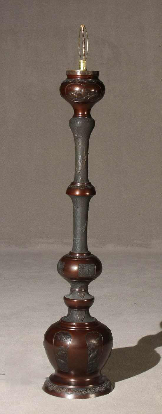 Appraisal: Lot Property of Various Owners Japanese Bronze Torch re Oil