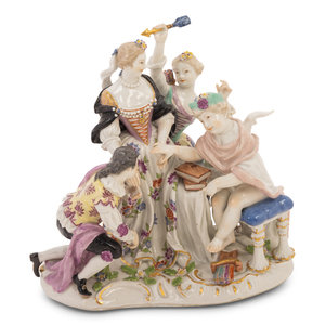 Appraisal: A Meissen Porcelain Figural Group Circa bearing crossed swords in