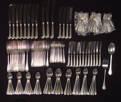 Appraisal: STIEFF COLONIAL WILLIAMSBURG QUEEN ANNE STERLING FLATWARE pieces in the