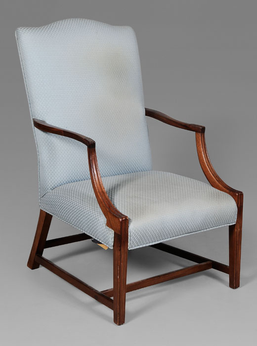 Appraisal: Federal Mahogany Lolling Chair New England - mahogany with birch