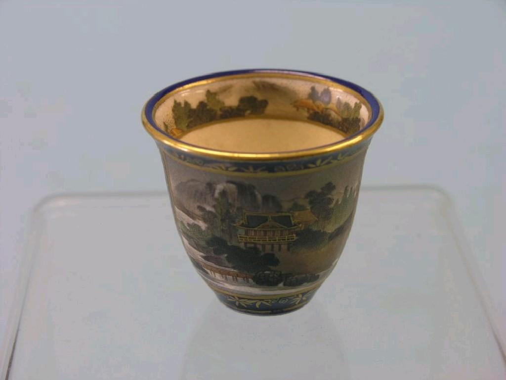 Appraisal: A Satsuma miniature cup by Kinkozan finely painted with river