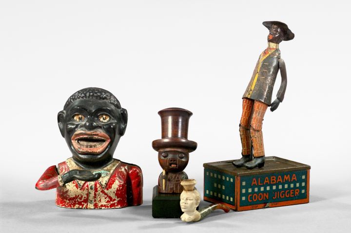 Appraisal: Collection of Four Black-Man Items consisting of a rare polychromed