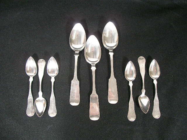 Appraisal: Coin Silver Spoons Mid th c group of three tablespoons