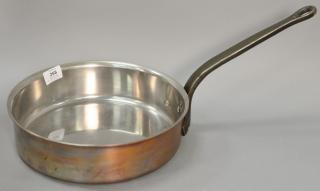 Appraisal: Bourgeat nickel lined copper pan with iron handle dia in