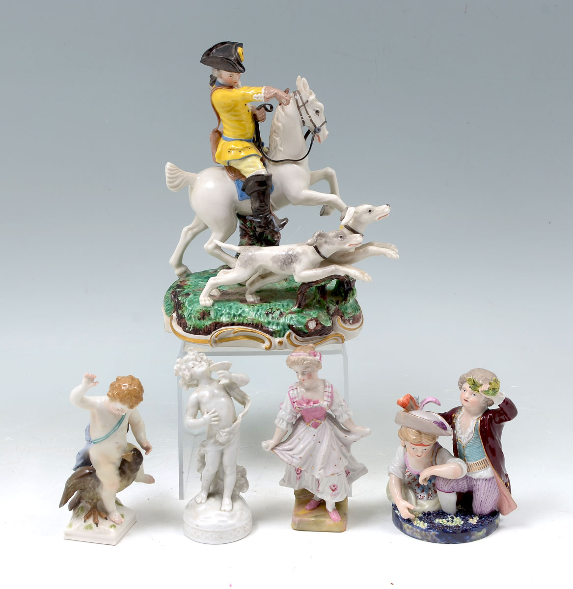 Appraisal: PC PORCELAIN FIGURES INCLUDING KPM Comprising - KPM porcelain figure