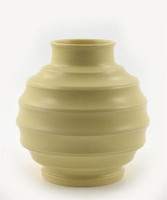 Appraisal: A Wedgwood earthenware vase designed by Keith Murray ovoid ribbed