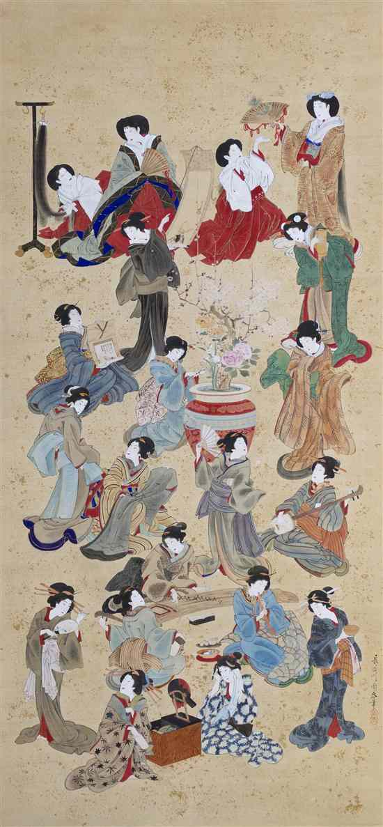 Appraisal: A Japanese Painting on Silk of Women of Four Classes