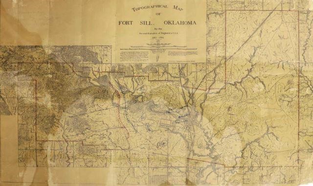 Appraisal: Topographical U S Army map of Fort Sill Oklahoma by