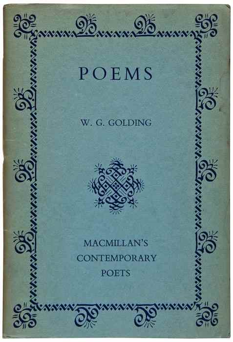 Appraisal: Golding William Poems first edition original printed wrappers browning to