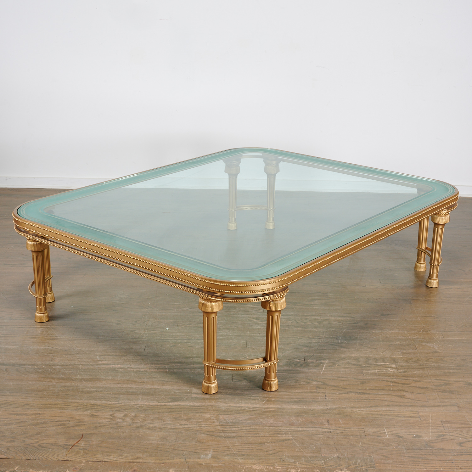 Appraisal: LARGE P E GUERIN STYLE GILT BRONZE COFFEE TABLE th