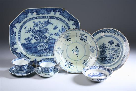 Appraisal: EIGHT PIECES CHINESE BLUE AND WHITE PORCELAIN - th century