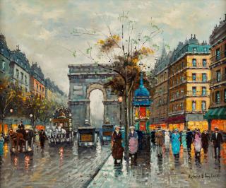 Appraisal: ANTOINE BLANCHARD FRENCH - Arc De Triomphe oil on canvas