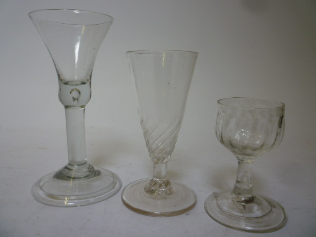 Appraisal: A WINE GLASS the flared cylindrical bowl with tear drop