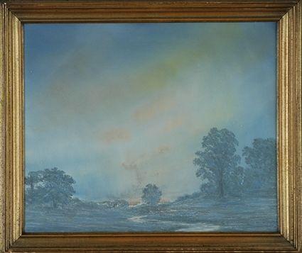 Appraisal: Gilbert D Johnson th C Landscape Pastel on paper signed