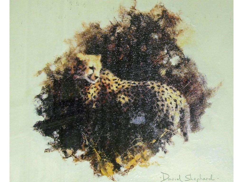 Appraisal: After David Shepherd - cheetah signed in pencil x framed