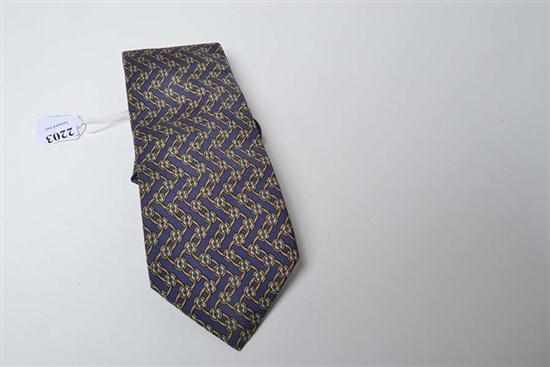 Appraisal: A SILK TIE BY HERMES Styled with interlinking chain and