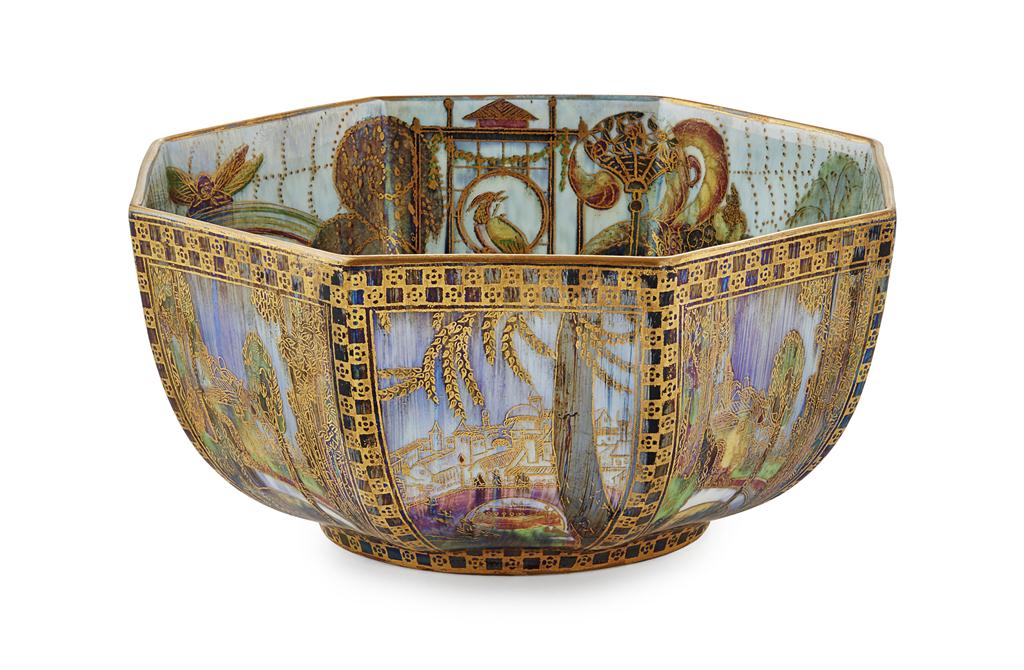 Appraisal: DAISY MAKEIG-JONES FOR WEDGWOOD 'FAIRYLAND LUSTRE' OCTAGONAL BOWL CIRCA 'Castle