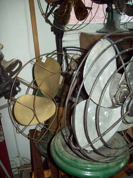 Appraisal: A COLLECTION OF SIX ANTIQUE BRASS TABLE FANS