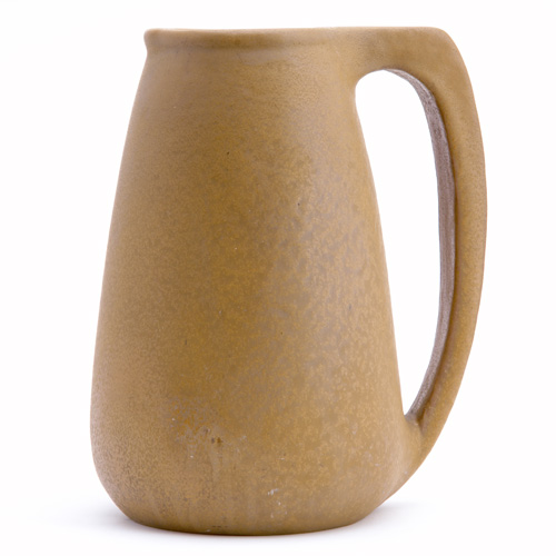 Appraisal: VAN BRIGGLE Tankard covered in feathered brown glaze AA VAN